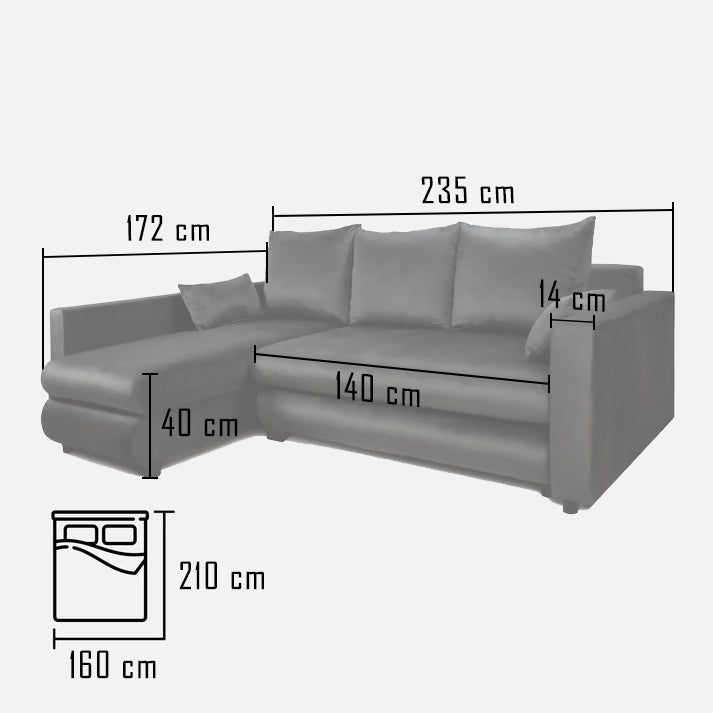 Stilingi minksti kampai gali buti naudojami kaip sofos ir lovos, pas mus jas galite pirkti patogiau su matmenimis