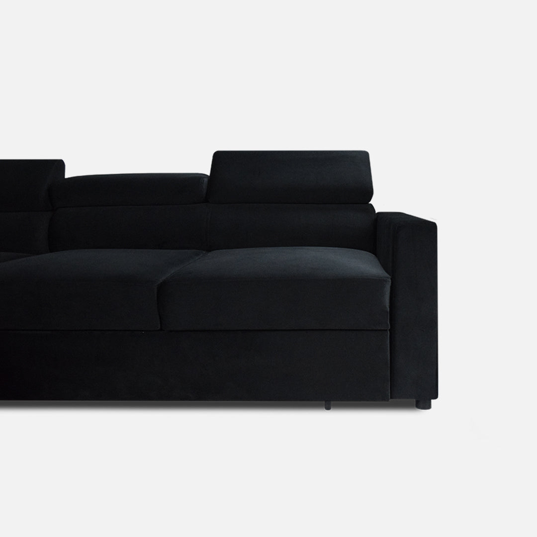 stilingas juodas minkstas kampas, skirtas saliono interjero dizainui pas mus ji patogu pirkti