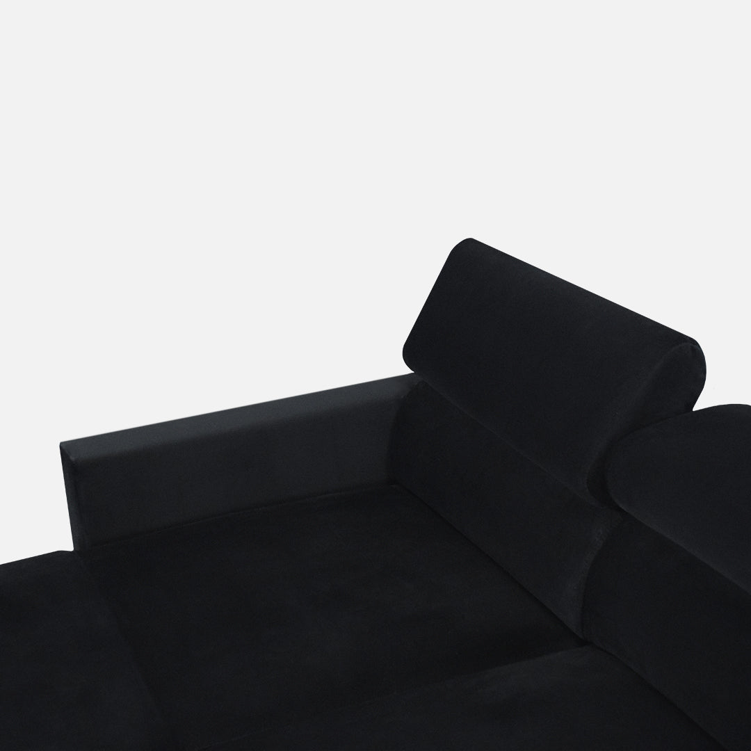 stilingas juodas minkstas kampas, skirtas saliono interjero dizainui pas mus ji patogu pirkti u formos