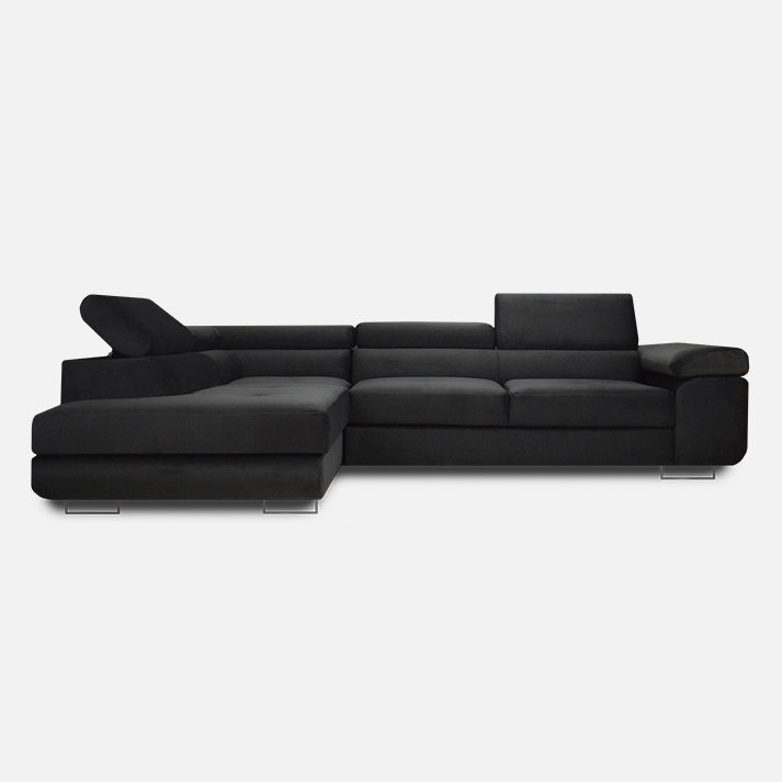 stilingas juodas minkstas kampas, skirtas sliono interjero dizainui