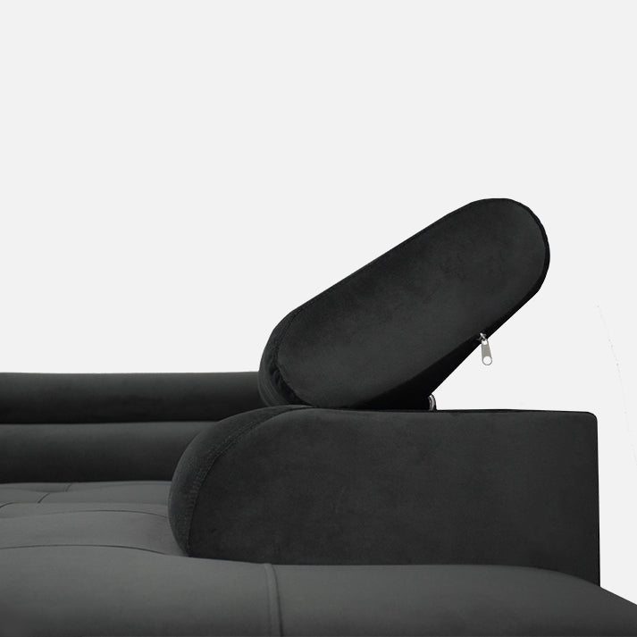 stilingas juodas minkstas kampas, skirtas sliono interjero dizainui
