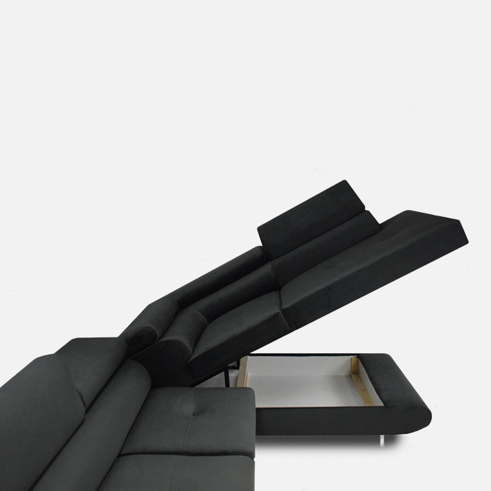 stilingas juodas minkstas kampas, skirtas sliono interjero dizainui