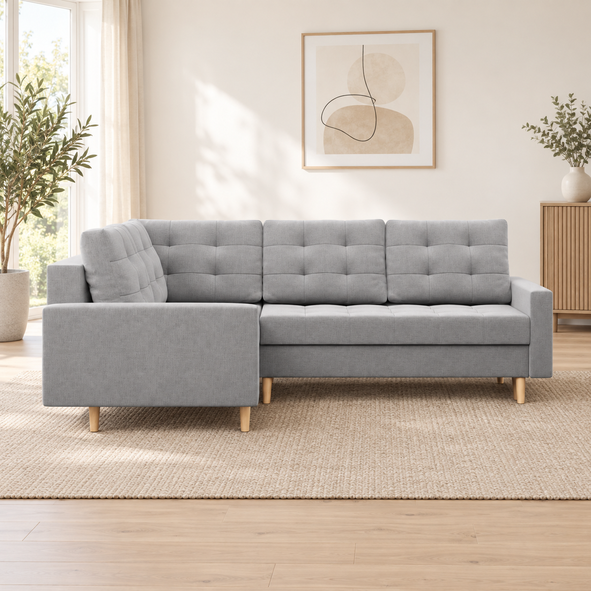 Minkštas kampas ELMA LO – LUX 32 – kairinis kampas – interjere #spalva_lux 32