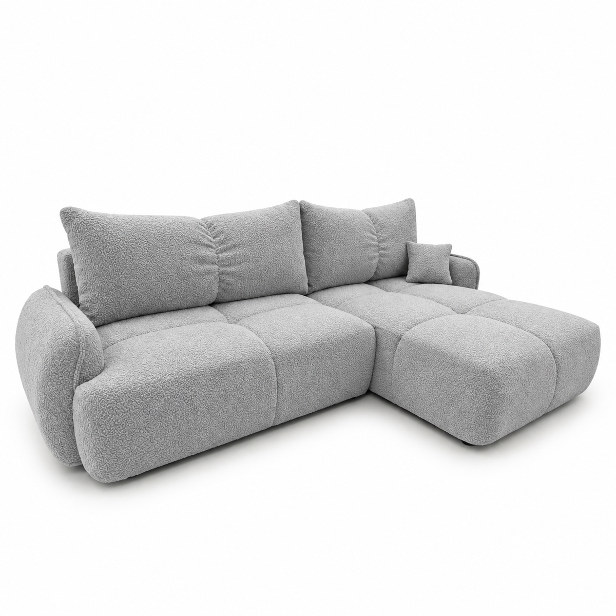 Minkštas kampas LOBINO su miego funkcija – CORAL 75 – dešininis kampas – vaizdas kitu kampu #spalva_coral 75