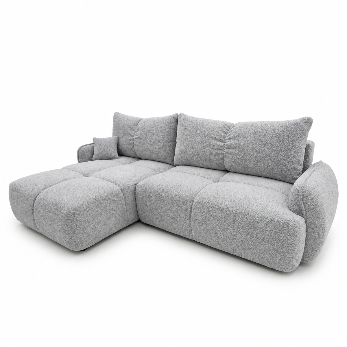Minkštas kampas LOBINO su miego funkcija – CORAL 75 – kairinis kampas – vaizdas kitu kampu #spalva_coral 75