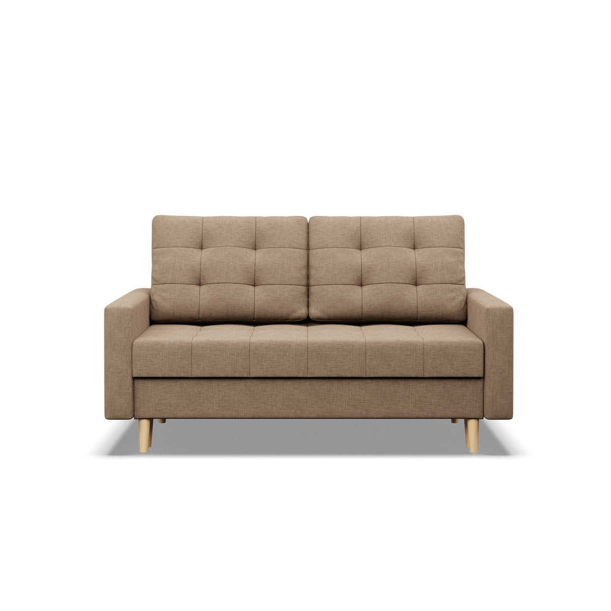Sofa ELMA, 152 cm – LUX 02 · Kapučino – vaizdas iš priekio #spalva_lux 02 · kapučino