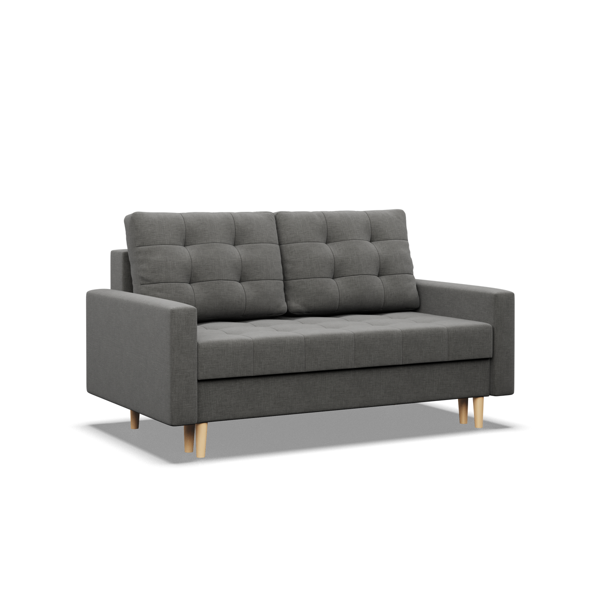 Sofa ELMA, 152 cm – LUX 06 · Tamsiai pilka – bendras vaizdas kitu kampu #spalva_lux 06 · tamsiai pilka
