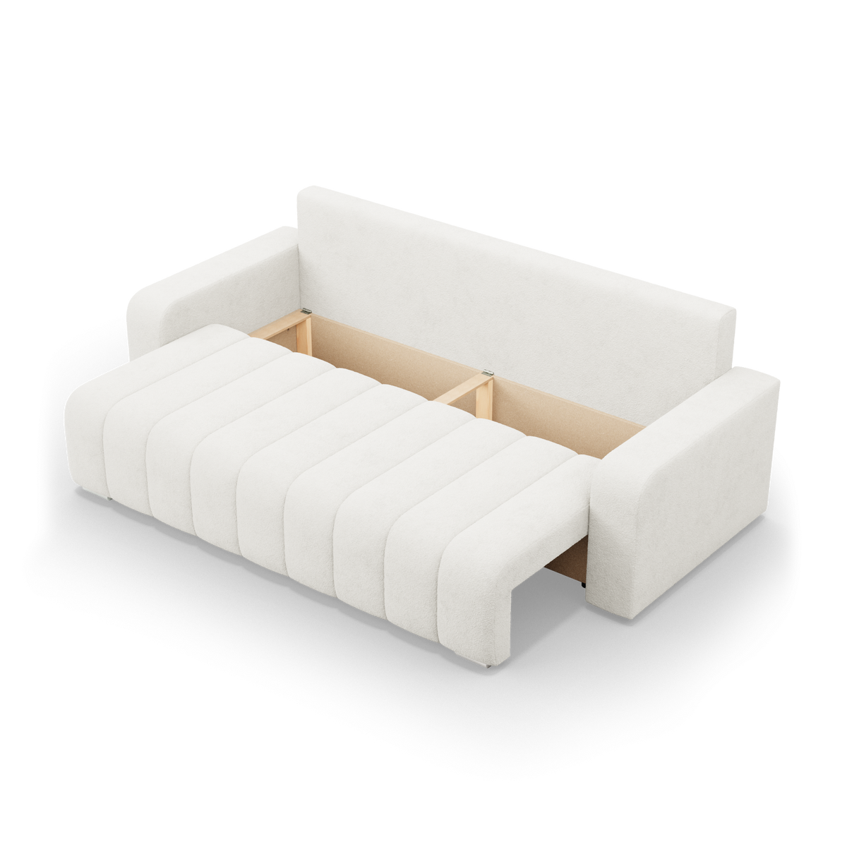 Sofa-lova ABRIELLE – ABRIAMO 04 · Kreminė – atverta patalynės dėžė #spalva_abriamo 04 · kreminė