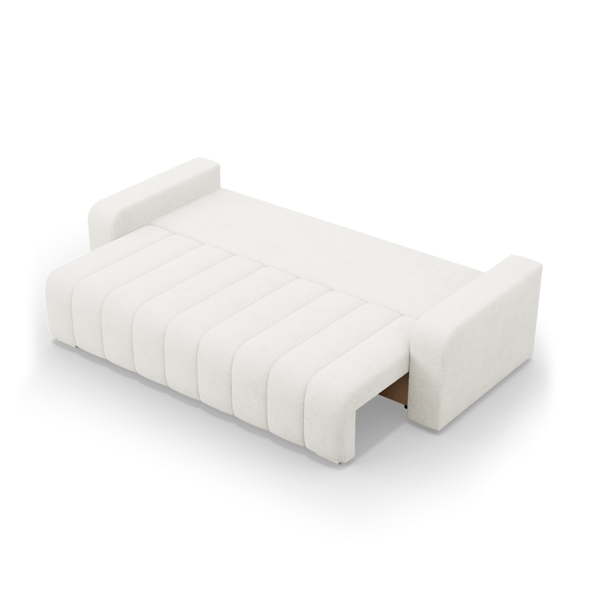Sofa-lova ABRIELLE – ABRIAMO 04 · Kreminė – išskleista miegamoji dalis #spalva_abriamo 04 · kreminė