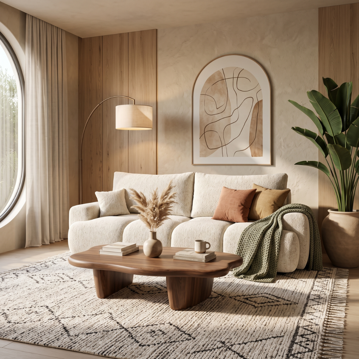 Sofa-lova BALIMO – BELLA 5 · Smėlio – sofa interjere #spalva_bella 5 · smėlio