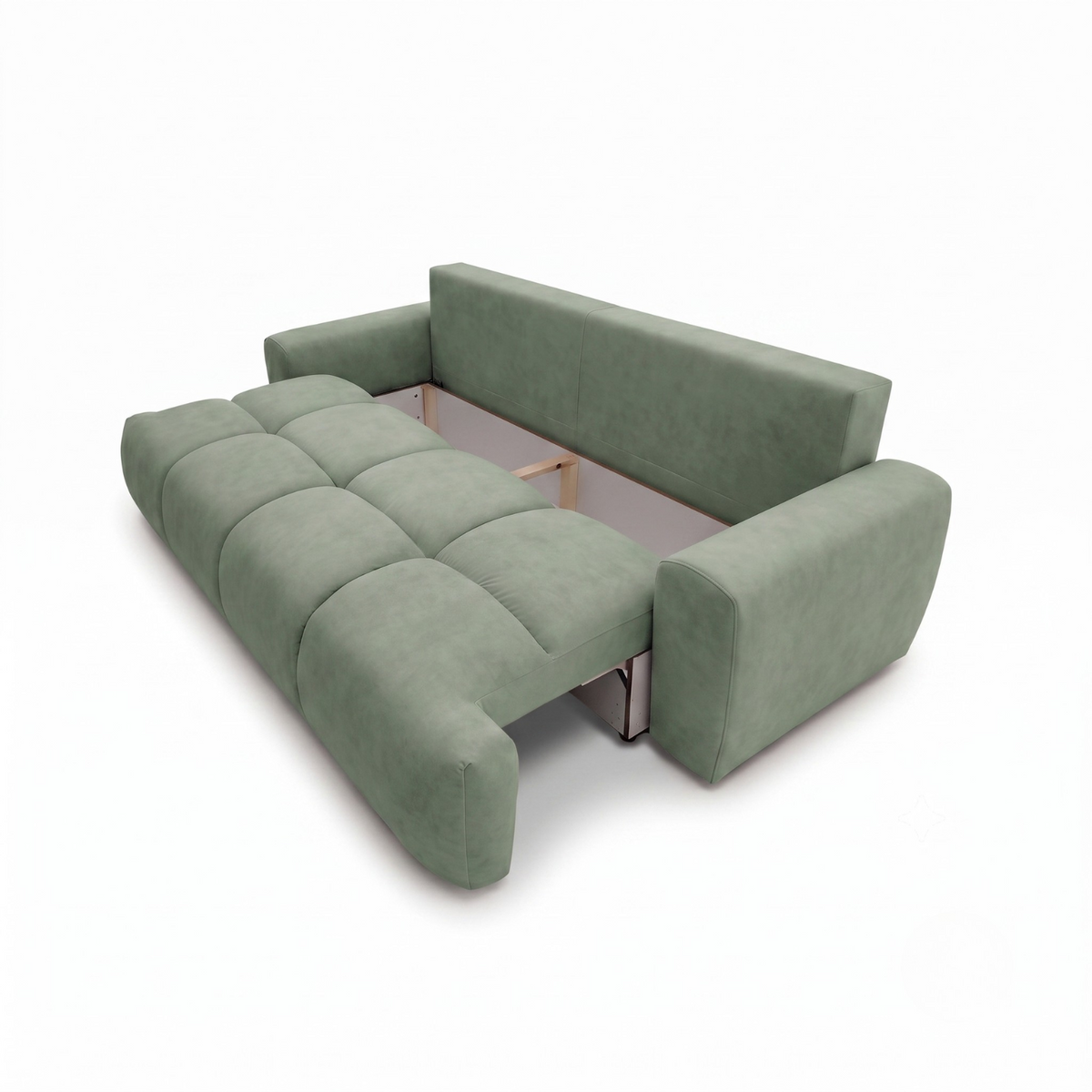 Sofa-lova BALIMO – CLOUD 33 · Šviesiai žalia – atverta patalynės dėžė #spalva_cloud 33 · šviesiai žalia