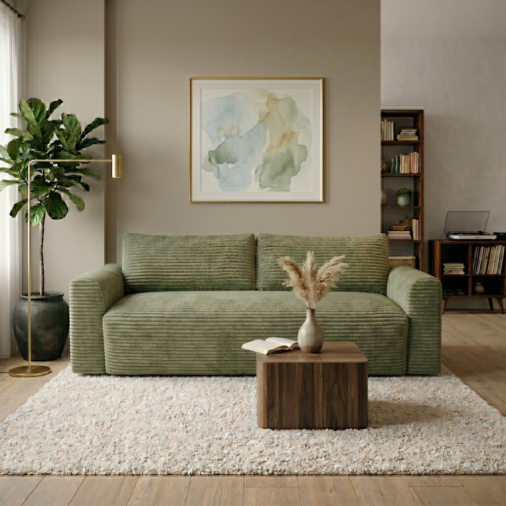 Sofa CALIDA – TILIA 37 · Šviesiai žalia – sofa interjere #spalva_tilia 37 · šviesiai žalia