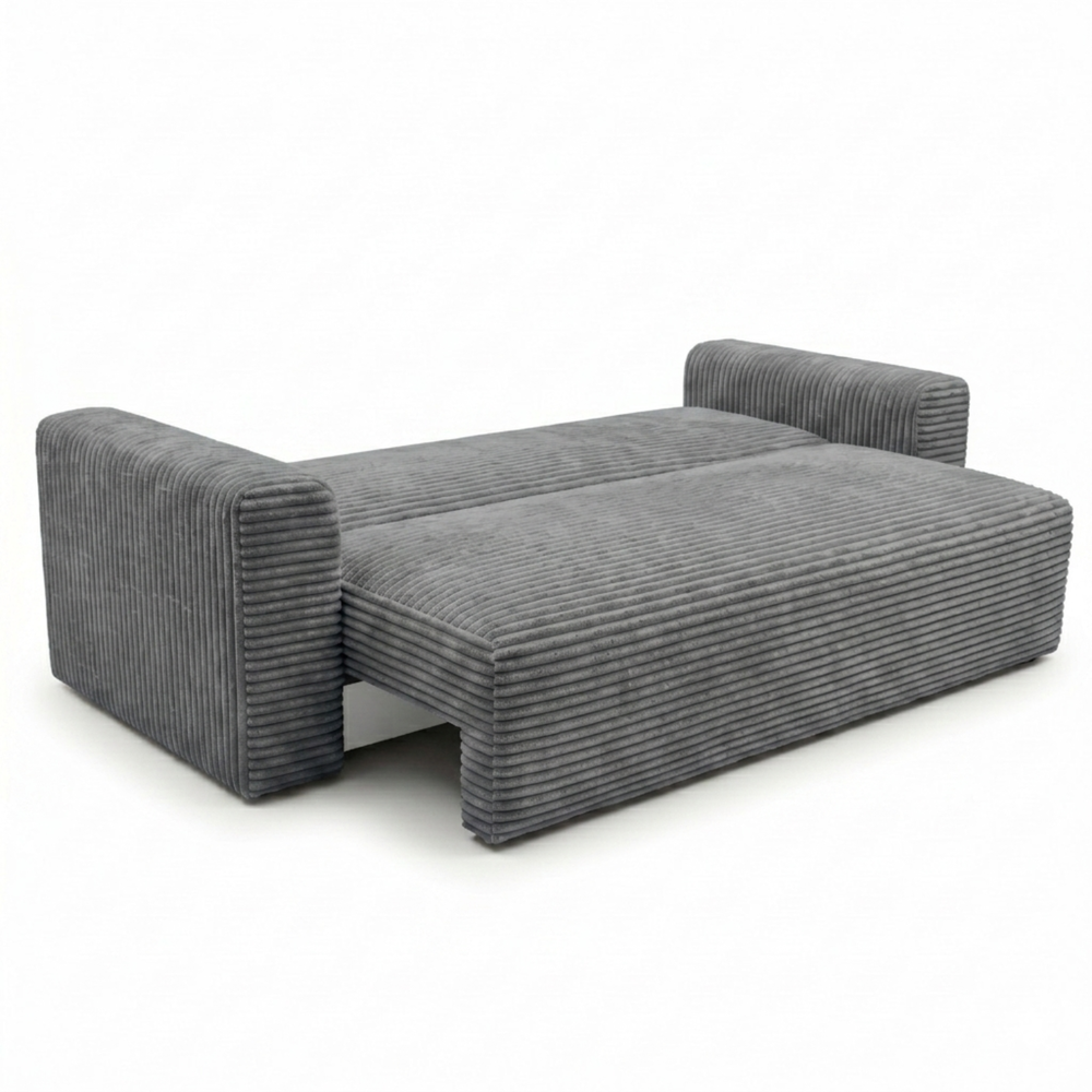 Sofa CALIDA – TILIA 90 · Tamsiai pilka – išskleista miegamoji dalis #spalva_tilia 90 · tamsiai pilka