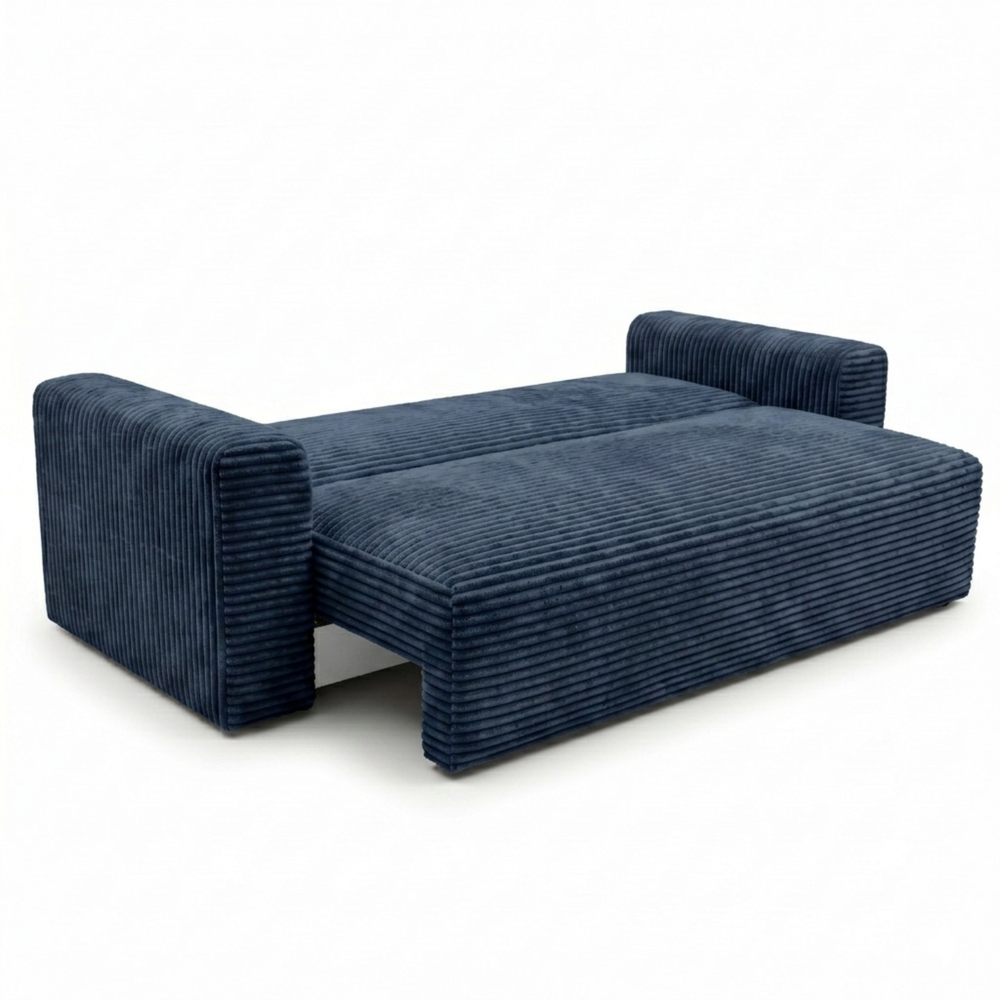 Sofa CALIDA – TILIA 77 · Tamsiai mėlyna – išskleista miegamoji dalis #spalva_tilia 77 · tamsiai mėlyna