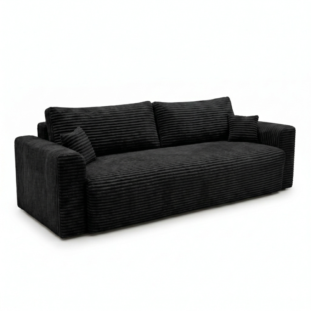 Sofa CALIDA – TILIA 100 · Juoda – bendras vaizdas kitu kampu #spalva_tilia 100 · juoda