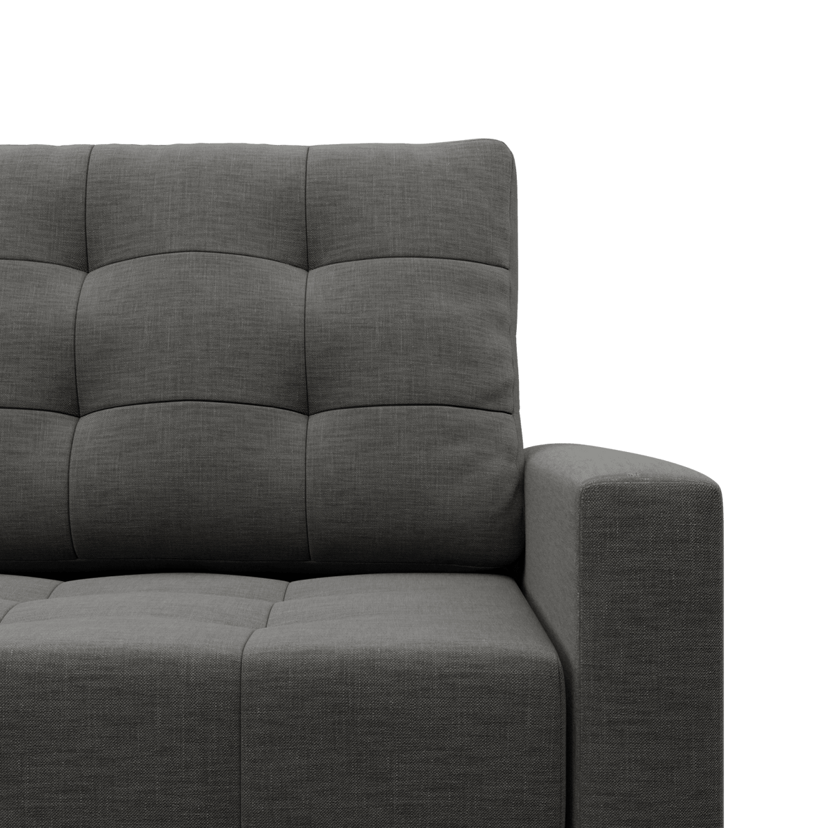 Sofa lova RIALTO trivietė – LUX 06 · Tamsiai pilka – apmušalų ir konstrukcijos detalė #spalva_lux 06 · tamsiai pilka