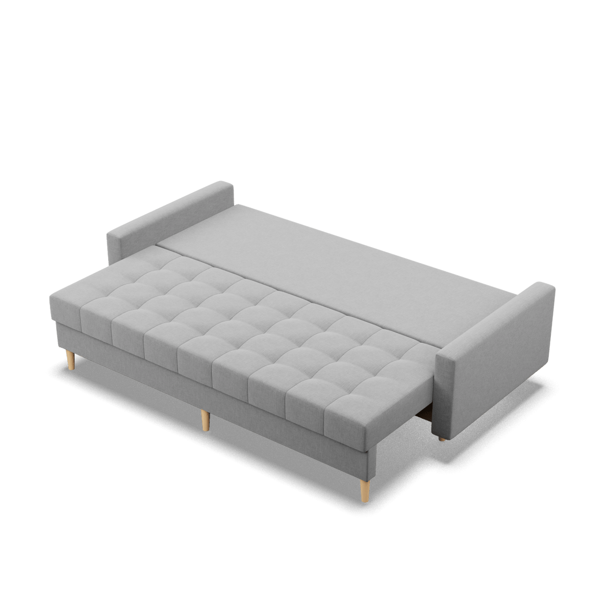 Sofa lova RIALTO trivietė – LUX 32 · Pilka – išskleista miegamoji dalis #spalva_lux 32 · pilka