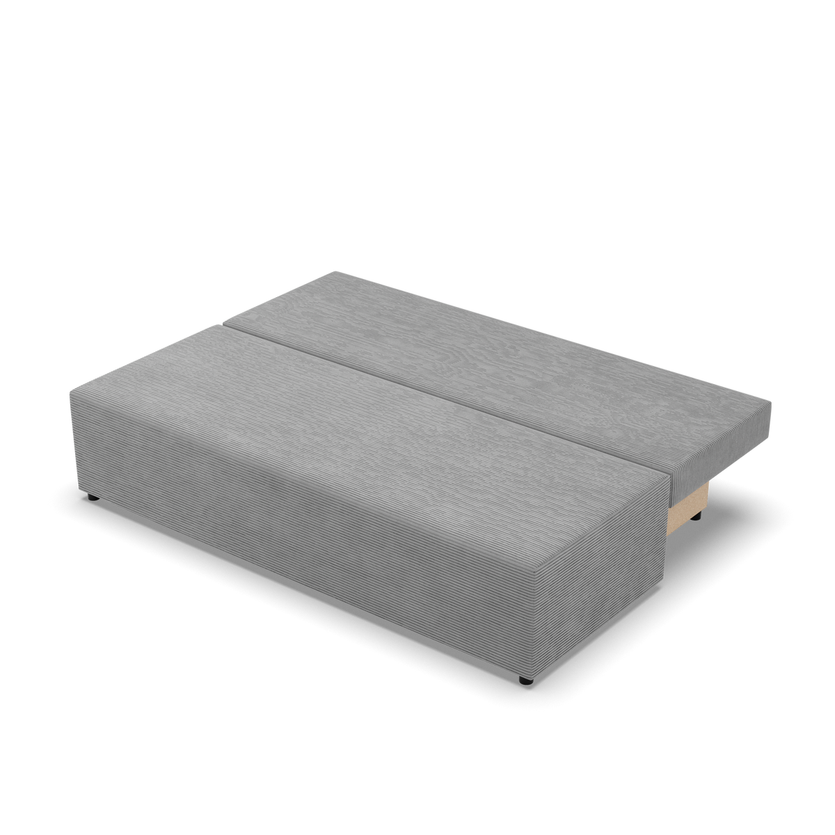 Sofa-lova FERMO – POSO 055 · Šviesiai pilka – išskleista miegamoji dalis #spalva_poso 055 · šviesiai pilka