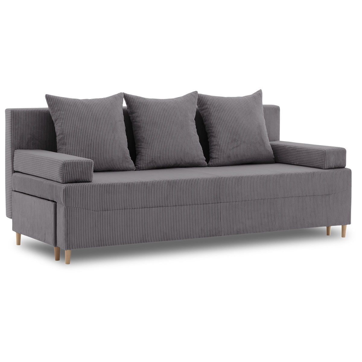 Sofa-lova FIREZE – POSO 022 · Tamsiai pilka – bendras vaizdas kitu kampu #spalva_poso 022 · tamsiai pilka