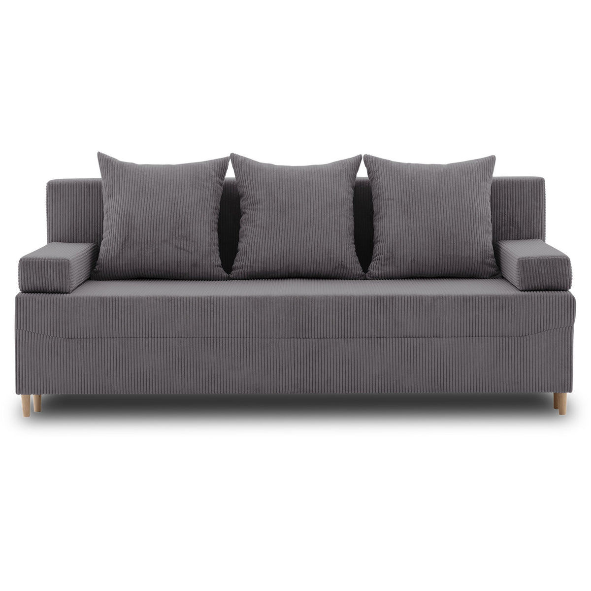 Sofa-lova FIREZE – POSO 022 · Tamsiai pilka – vaizdas iš priekio #spalva_poso 022 · tamsiai pilka