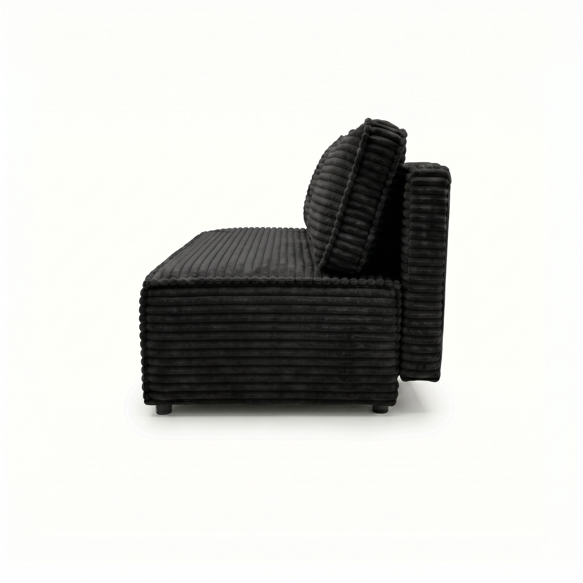 Sofa-lova FORANO – TILIA 100 · Juoda – vaizdas iš šono #spalva_tilia 100 · juoda