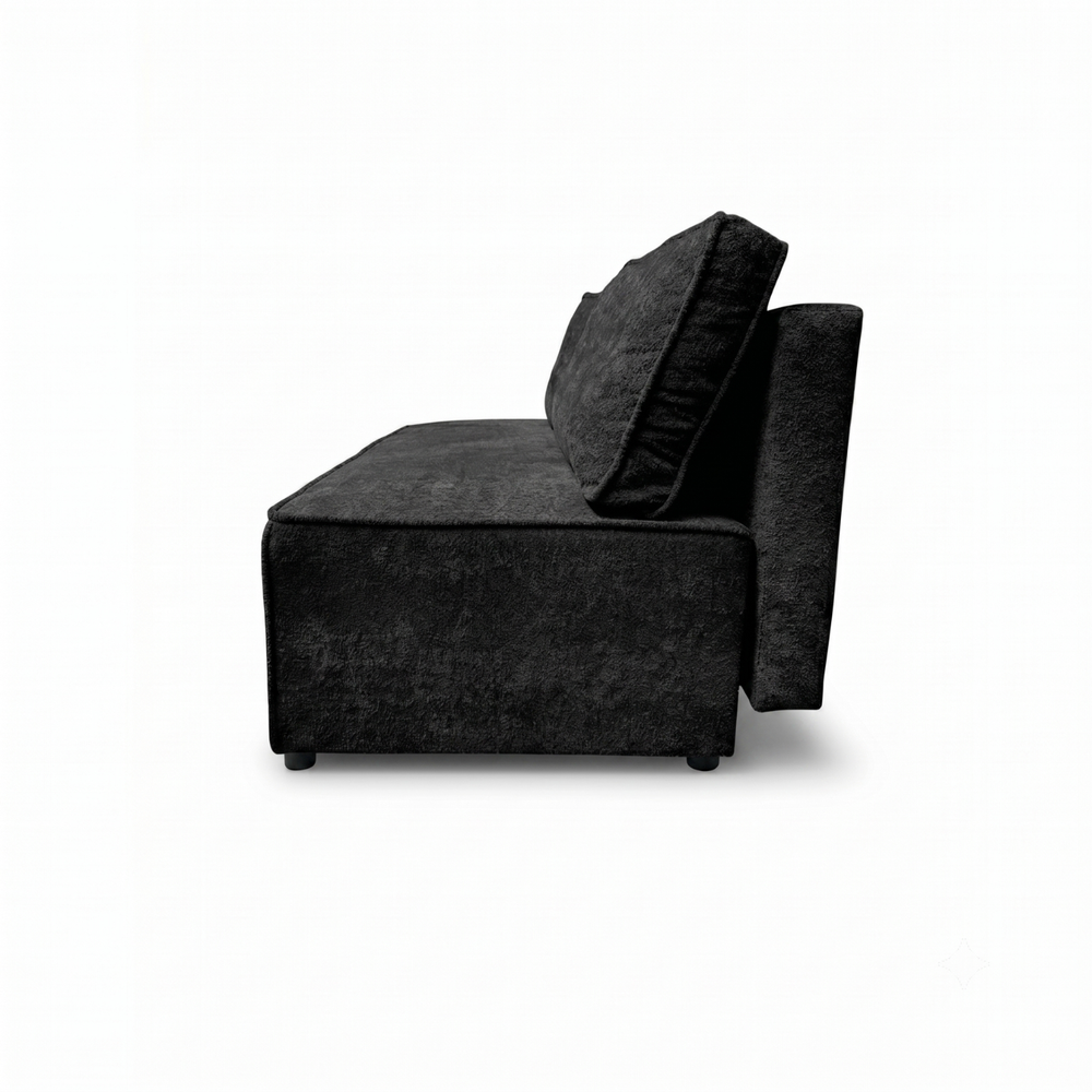 Sofa-lova FORANO – MONTE 99 · Juoda – vaizdas iš šono #spalva_monte 99 · juoda