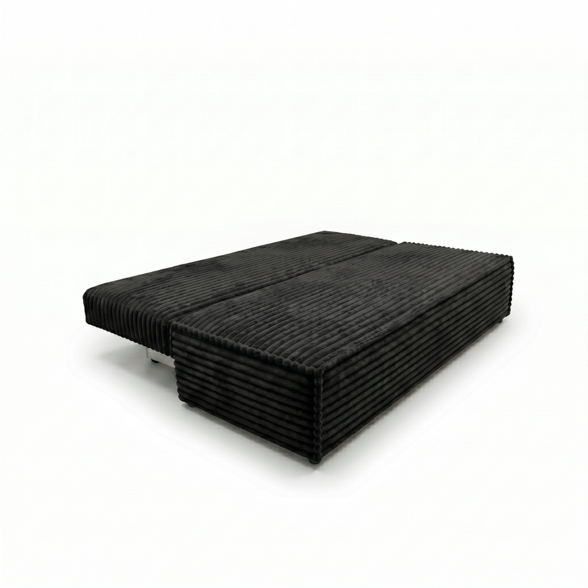 Sofa-lova FORANO – TILIA 100 · Juoda – išskleista miegamoji dalis #spalva_tilia 100 · juoda