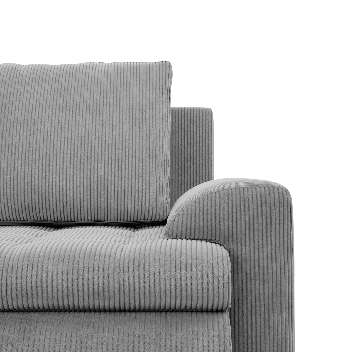 Sofa FORESTA – POSO 055 · Pilka – apmušalų ir konstrukcijos detalė #spalva_poso 055 · pilka