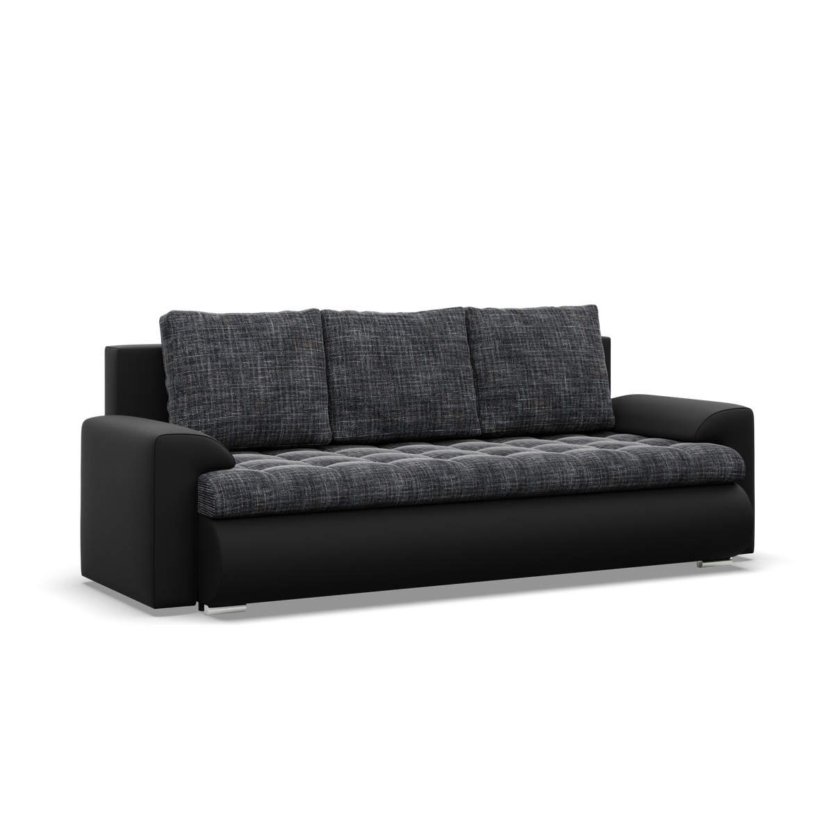 Sofa FORESTA – LAWA 17 + REAL 11 · Pelenų pilka + Juoda – bendras vaizdas kitu kampu #spalva_lawa 17 + real 11 · pelenų pilka + juoda