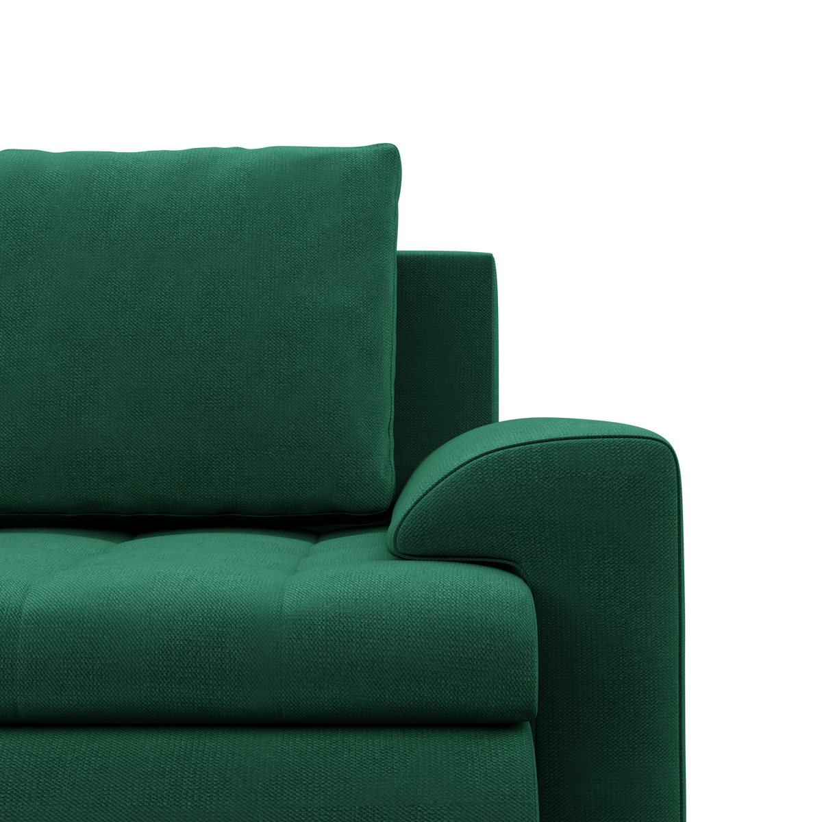 Sofa FORESTA – KRONOS 19 · Butelio žalia – apmušalų ir konstrukcijos detalė #spalva_kronos 19 · butelio žalia
