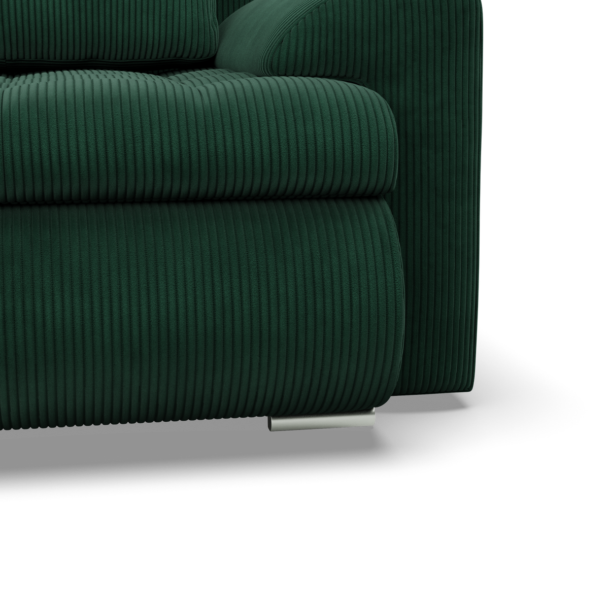 Sofa FORESTA – POSO 014 · Butelio žalia – apmušalų ir konstrukcijos detalė #spalva_poso 014 · butelio žalia