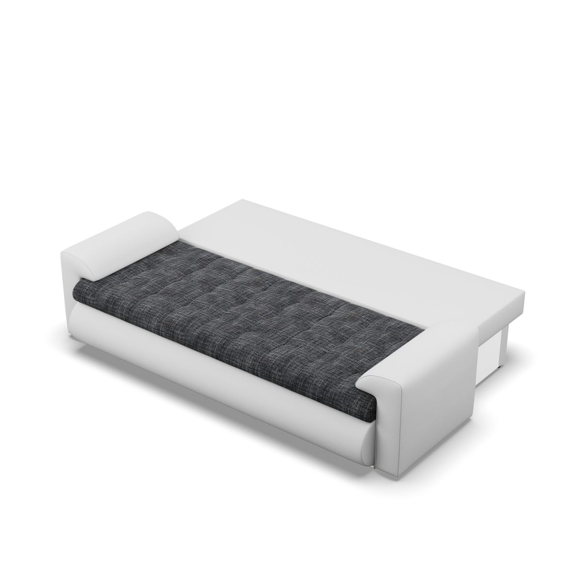 Sofa FORESTA – LAWA 17 + REAL 17 · Pelenų pilka + Balta – išskleista miegamoji dalis #spalva_lawa 17 + real 17 · pelenų pilka + balta
