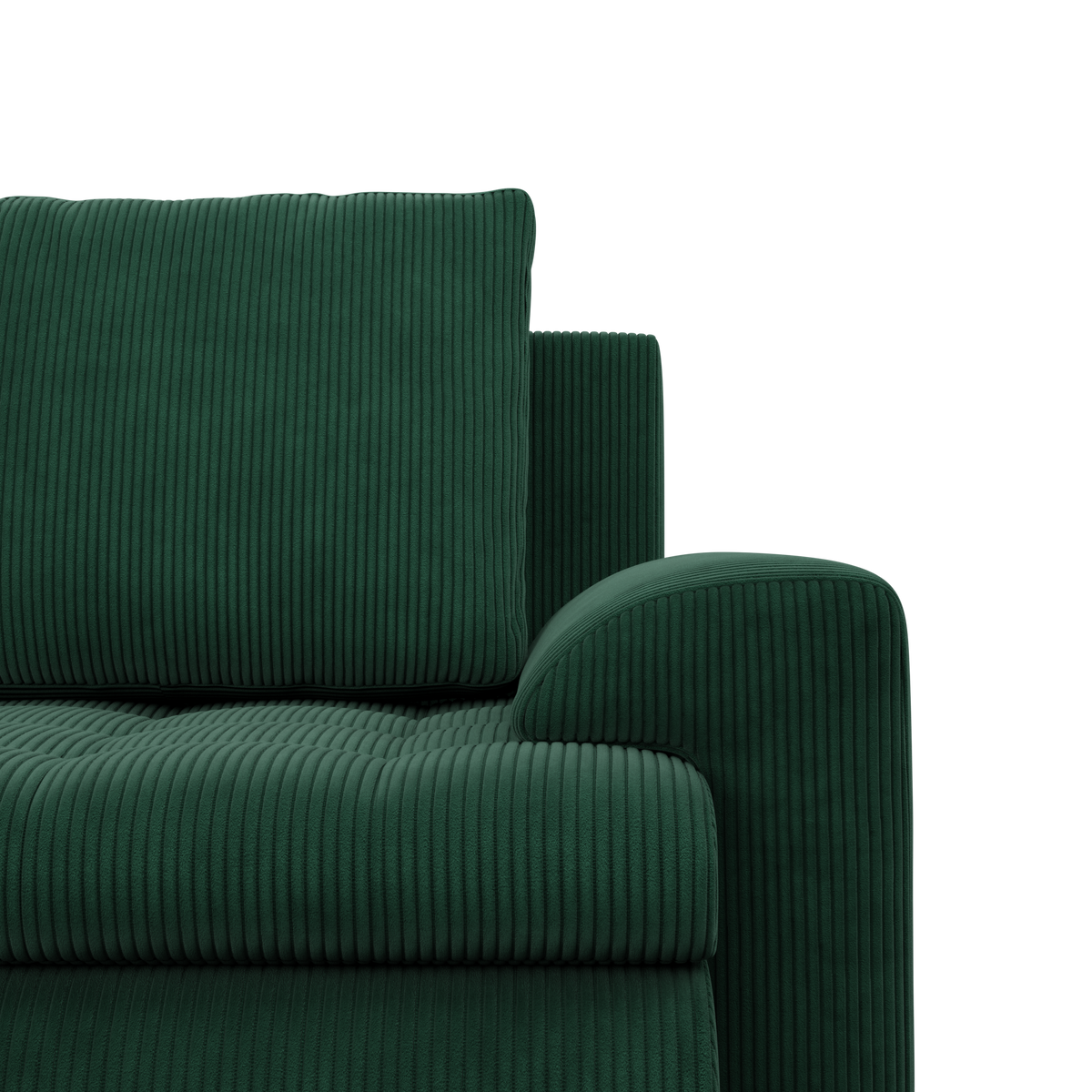 Sofa FORESTA – POSO 014 · Butelio žalia – apmušalų ir konstrukcijos detalė #spalva_poso 014 · butelio žalia