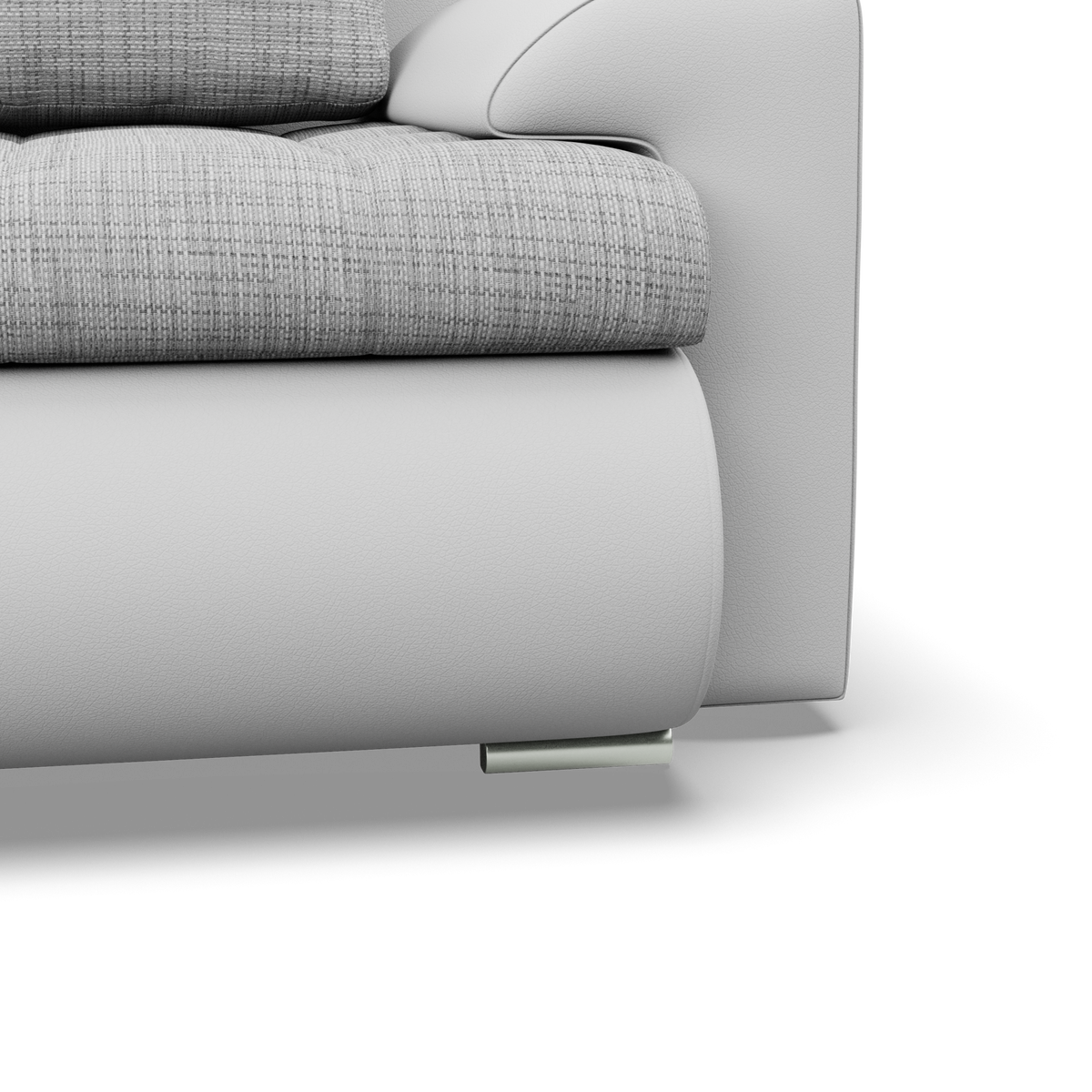 Sofa FORESTA – LAWA 09 + REAL 17 · Pilka + Balta – apmušalų ir konstrukcijos detalė #spalva_lawa 09 + real 17 · pilka + balta