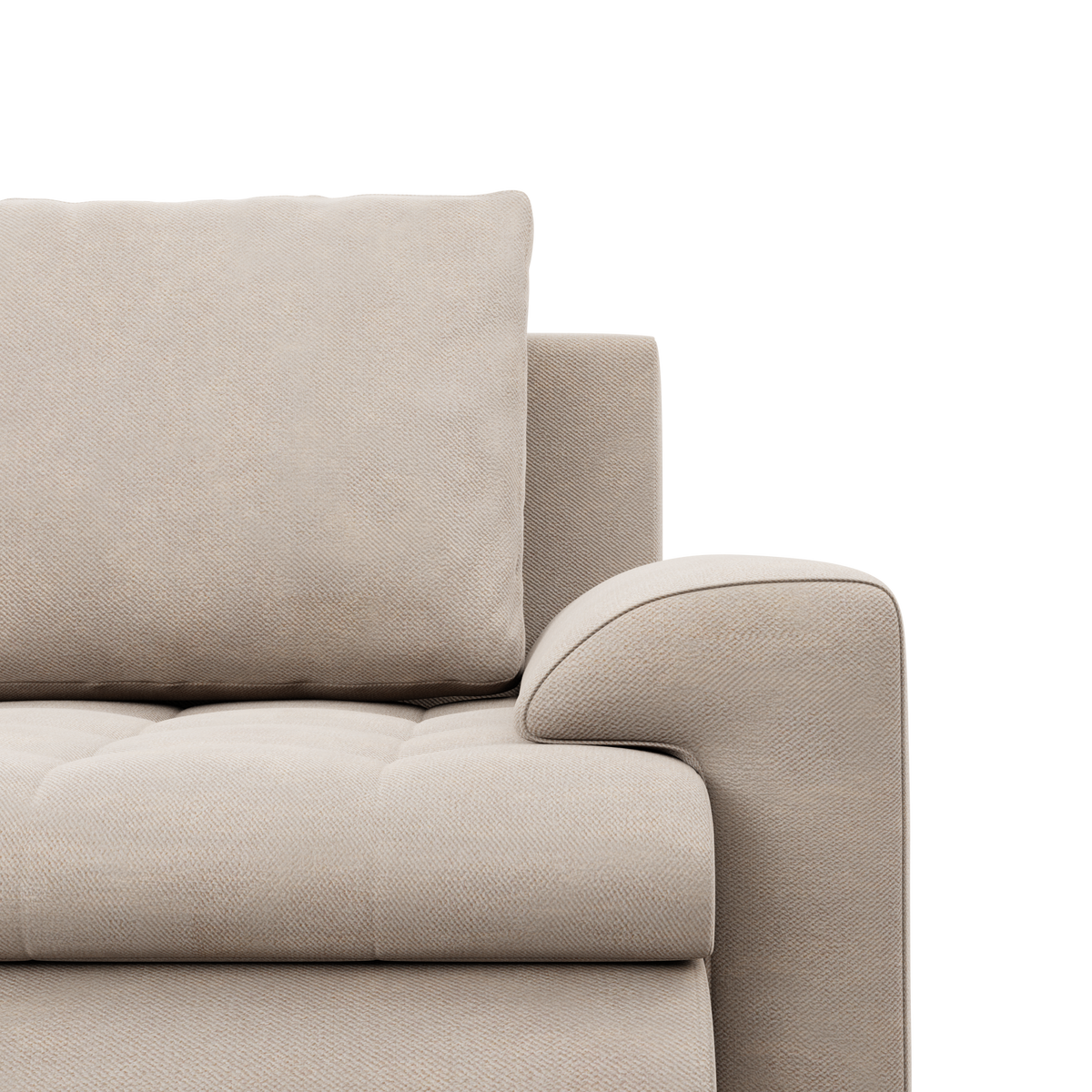 Sofa FORESTA – PAROS 02 · Smėlio – apmušalų ir konstrukcijos detalė #spalva_paros 02 · smėlio
