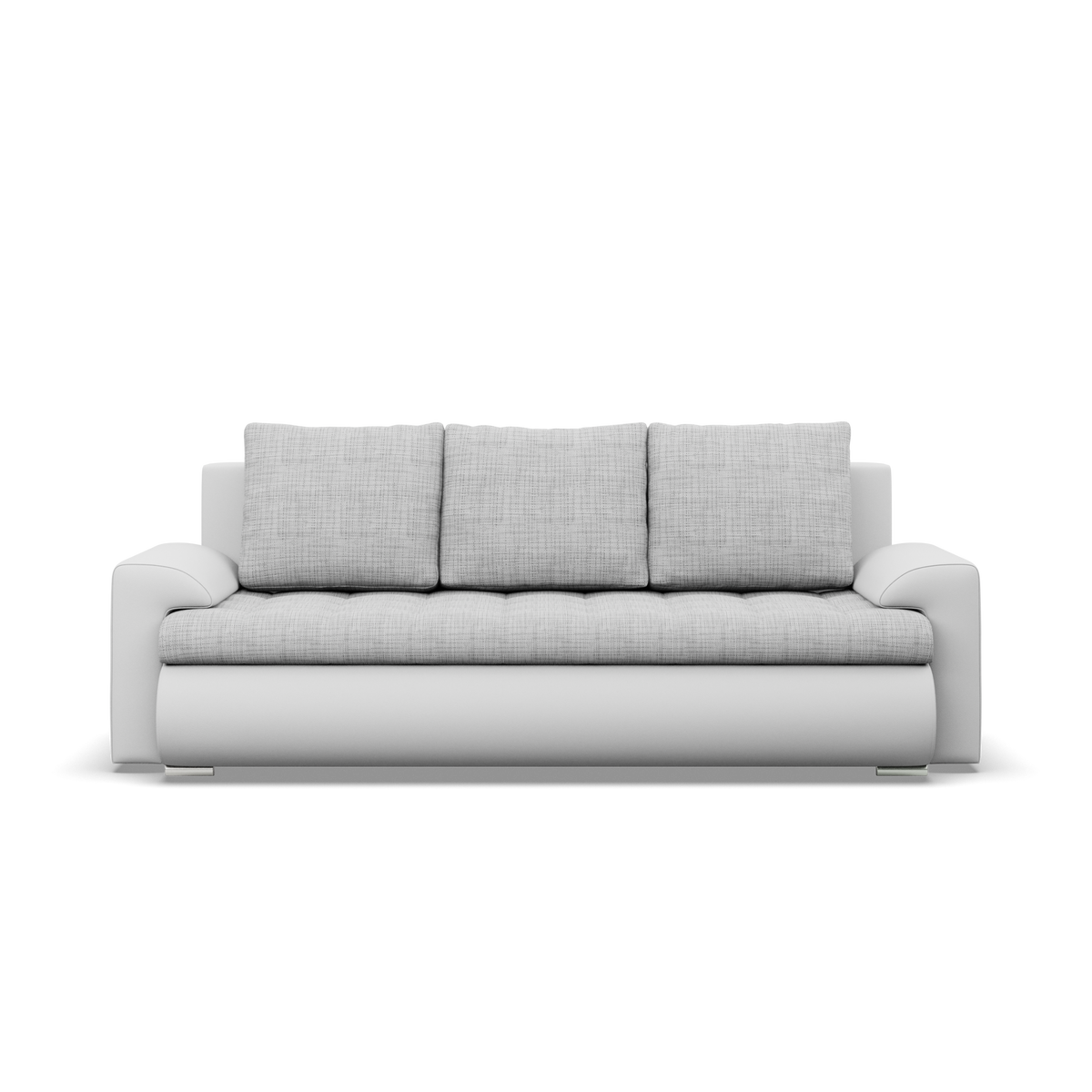 Sofa FORESTA – LAWA 09 + REAL 17 · Pilka + Balta – vaizdas iš priekio #spalva_lawa 09 + real 17 · pilka + balta
