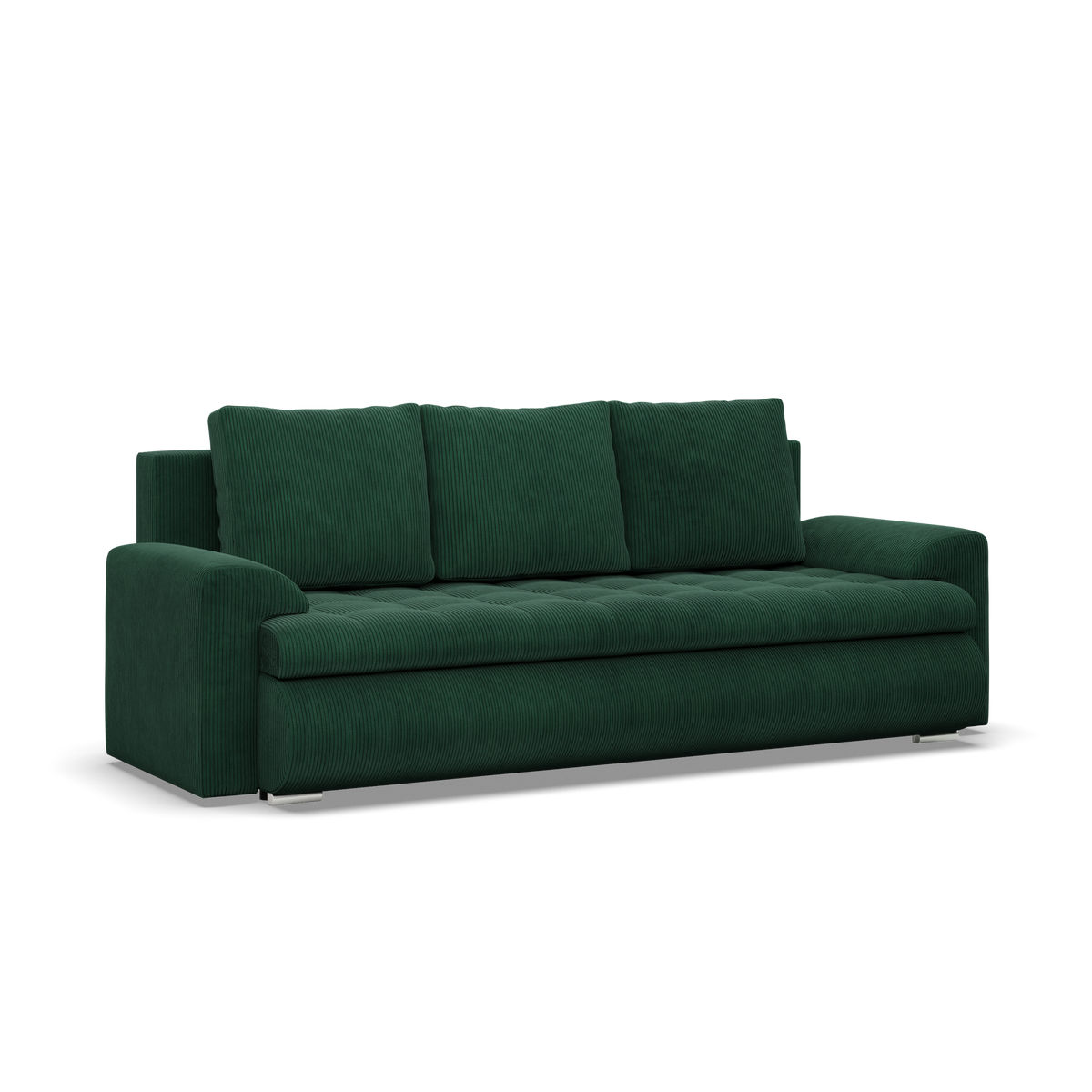 Sofa FORESTA – POSO 014 · Butelio žalia – bendras vaizdas kitu kampu #spalva_poso 014 · butelio žalia