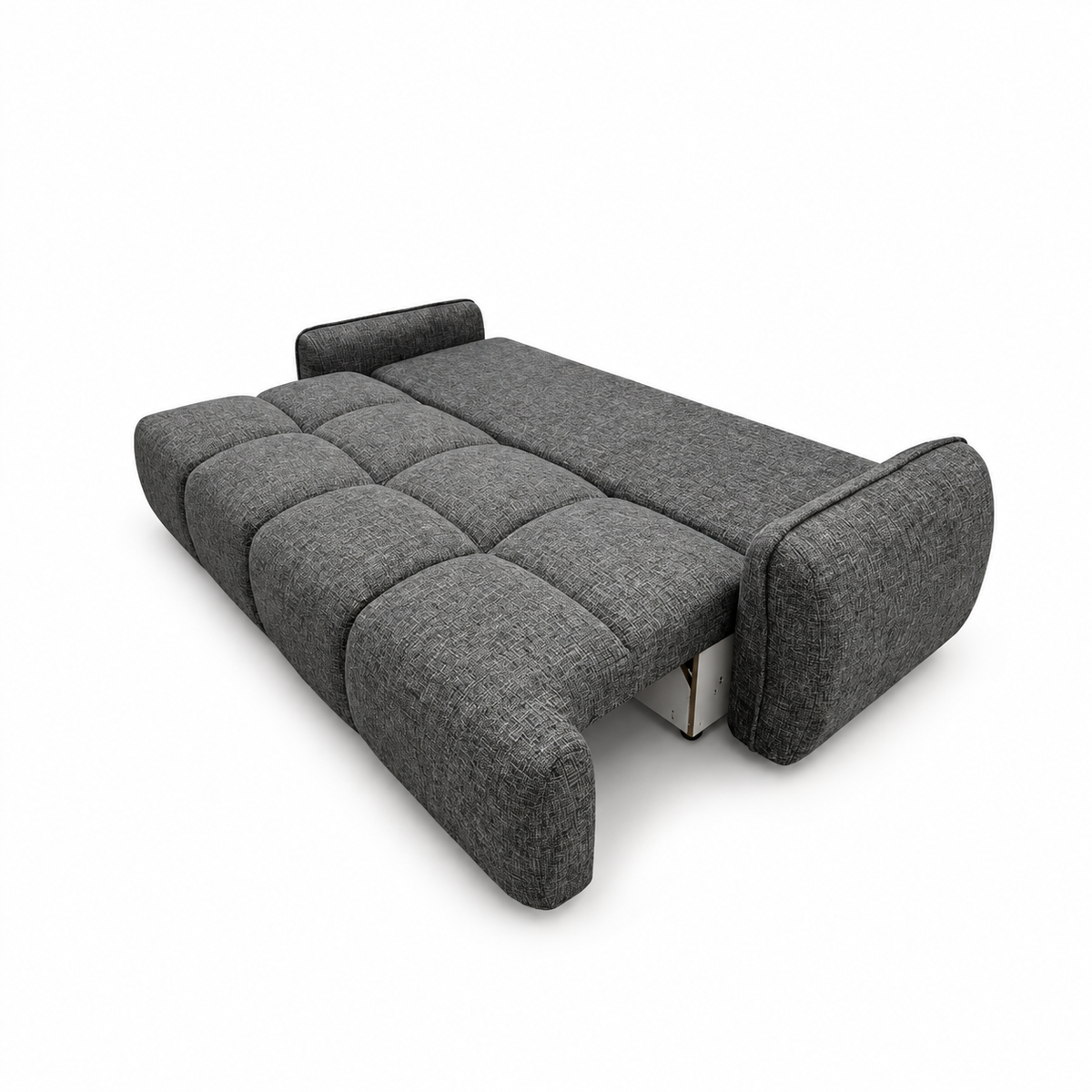 Sofa-lova LOBINO – BELLA 20 · Tamsiai pilka – išskleista miegamoji dalis #spalva_bella 20 · tamsiai pilka