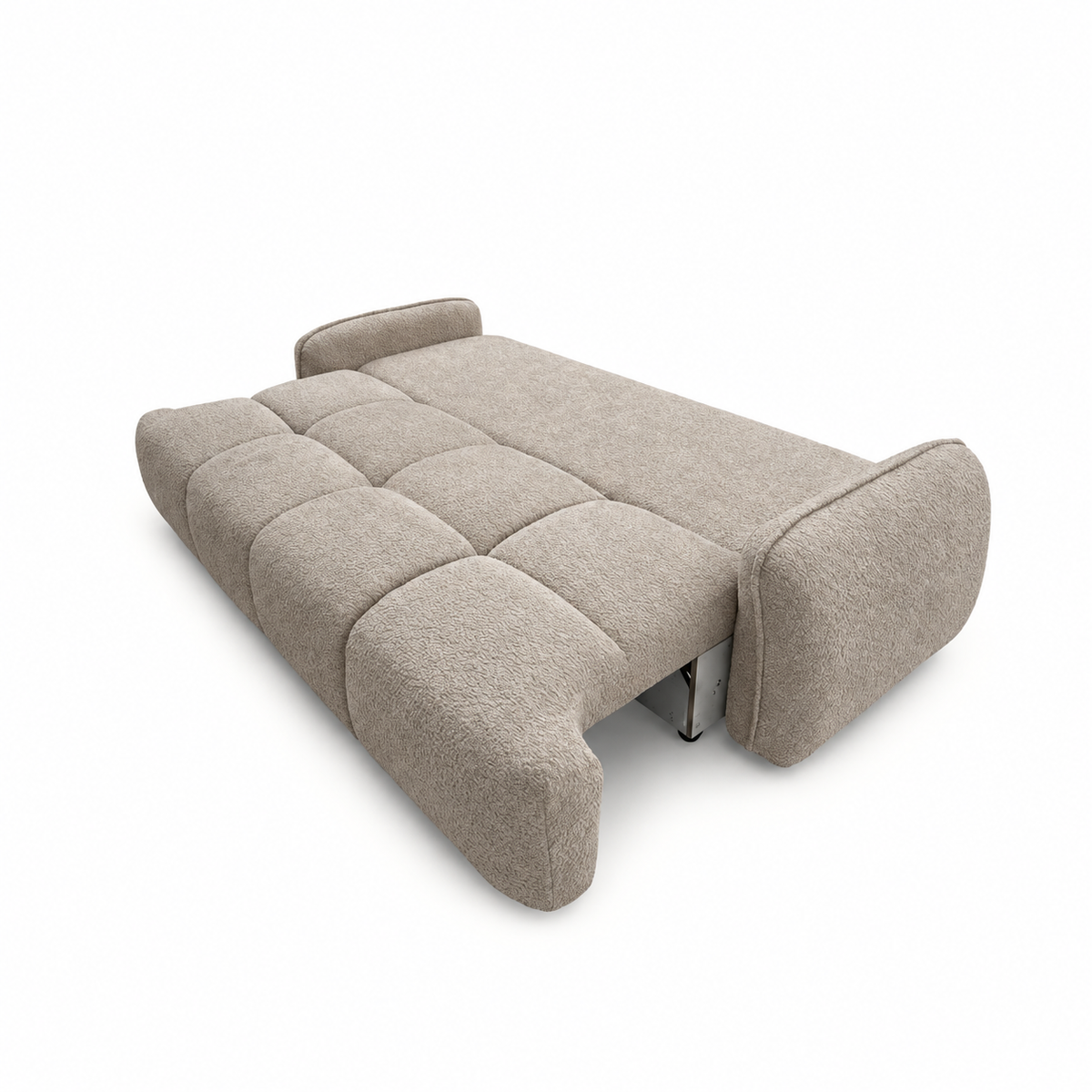 Sofa-lova LOBINO – CORAL 50 · Tamsiai smėlio – išskleista miegamoji dalis #spalva_coral 50 · tamsiai smėlio