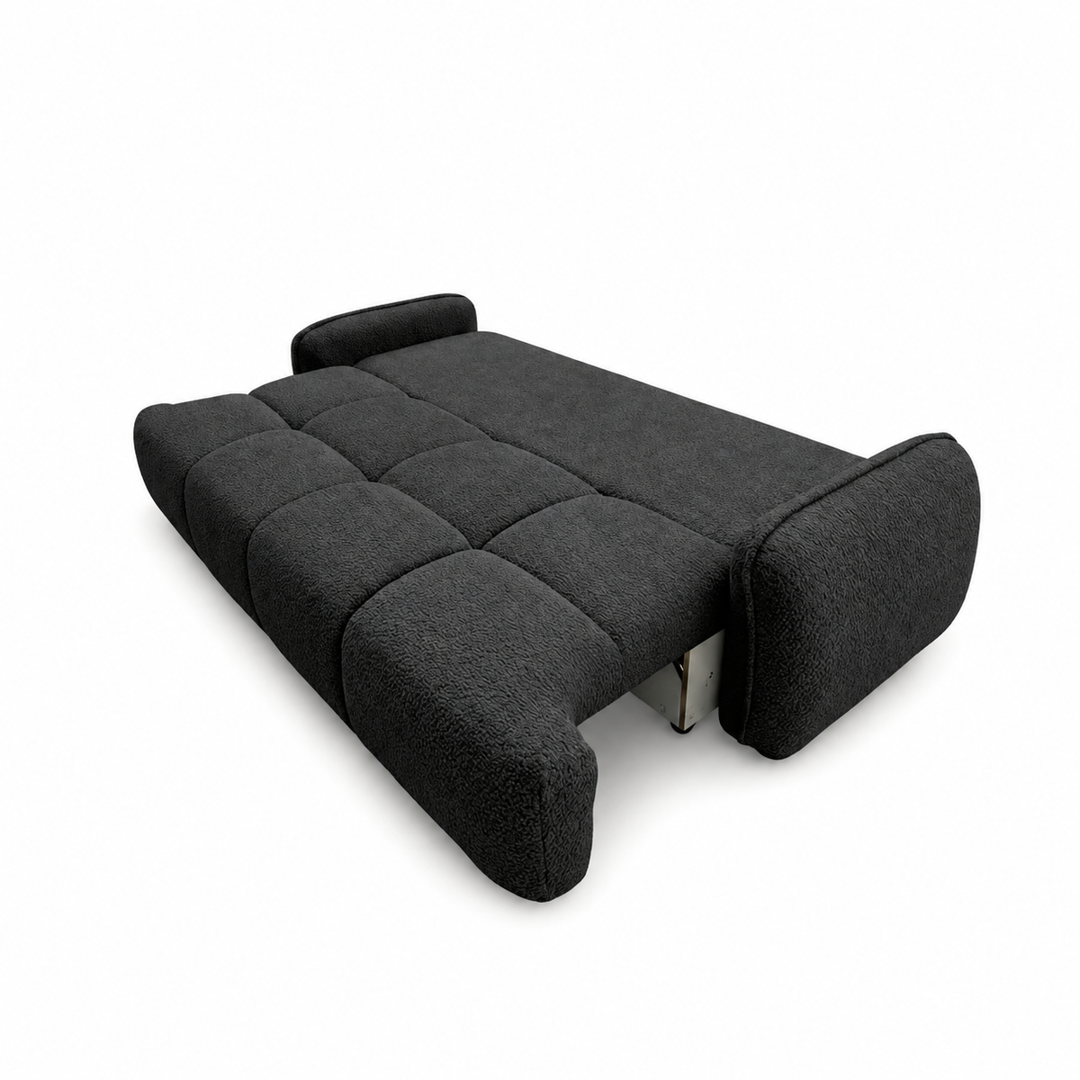 Sofa-lova LOBINO – CORAL 60 · Juoda – išskleista miegamoji dalis #spalva_coral 60 · juoda