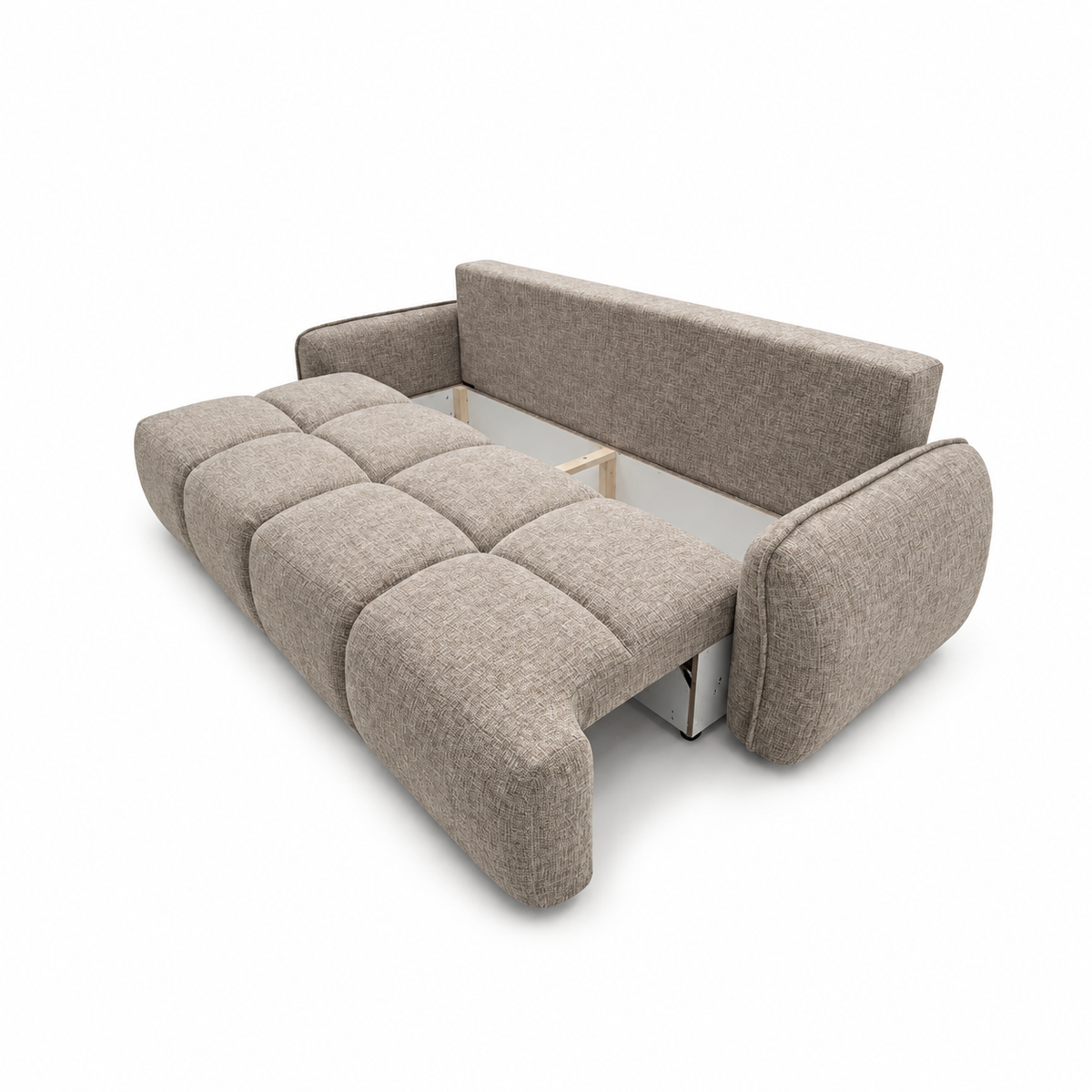 Sofa-lova LOBINO – BELLA 10 · Šviesiai ruda – atverta patalynės dėžė #spalva_bella 10 · šviesiai ruda