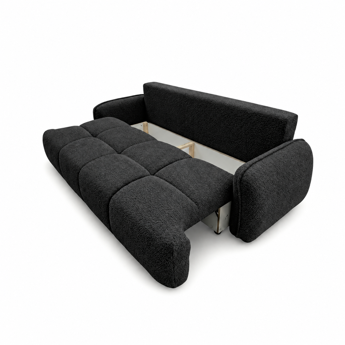 Sofa-lova LOBINO – CORAL 60 · Juoda – atverta patalynės dėžė #spalva_coral 60 · juoda