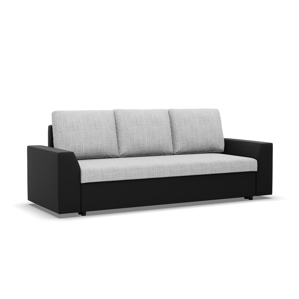 Sofa-lova LUGO – LAWA 09 + REAL 11 · Pilka + Juoda – bendras vaizdas kitu kampu #spalva_lawa 09 + real 11 · pilka + juoda