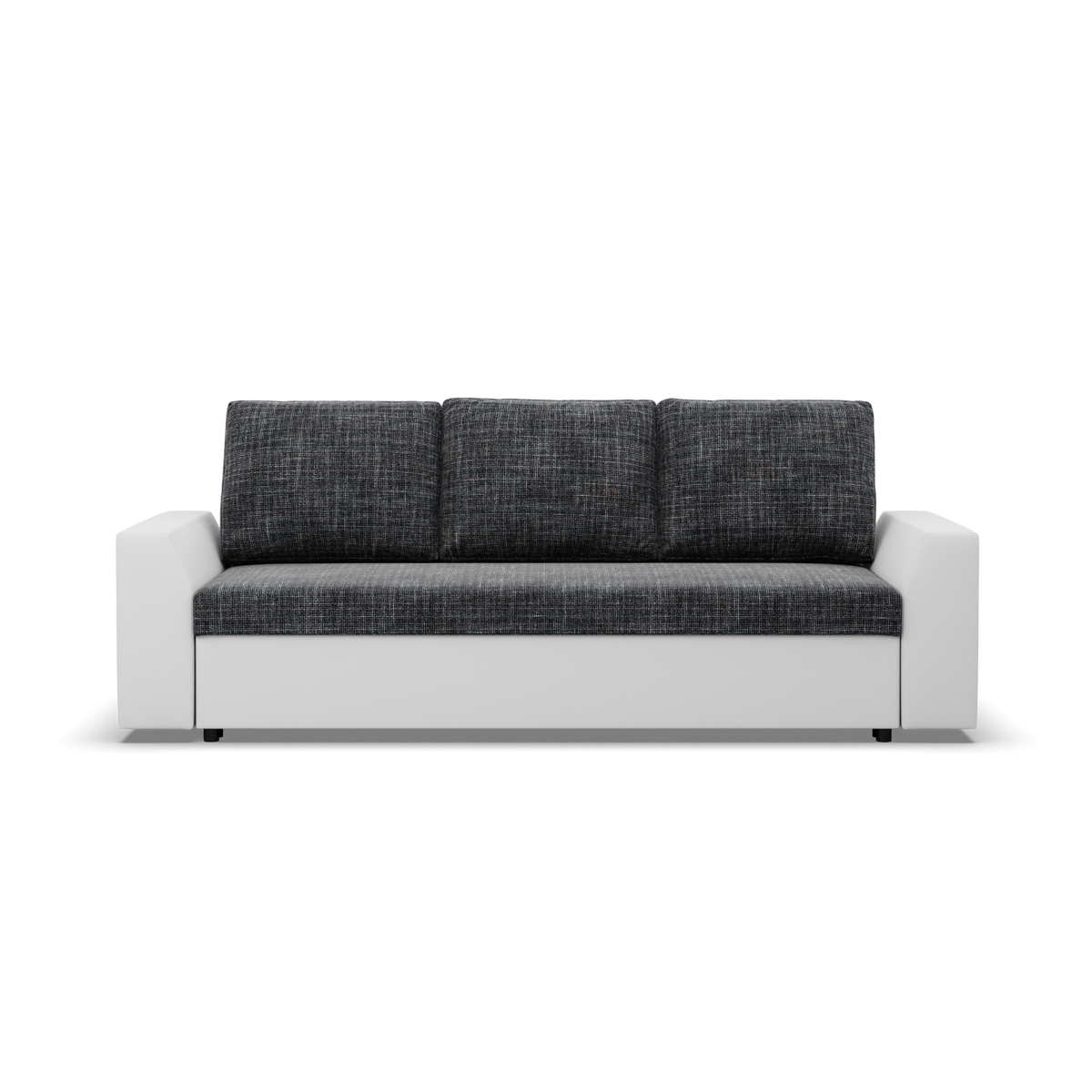 Sofa-lova LUGO – LAWA 17 + REAL 17 · Pelenų pilka + Balta – vaizdas iš priekio #spalva_lawa 17 + real 17 · pelenų pilka + balta