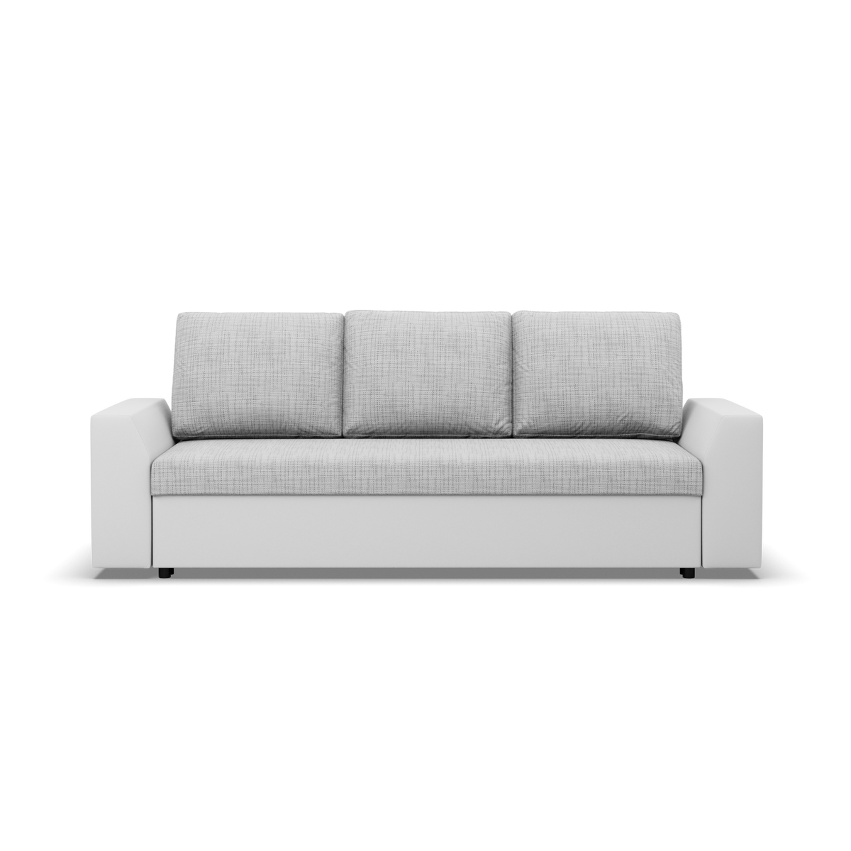 Sofa-lova LUGO – LAWA 09 + REAL 17 · Pilka + Balta – vaizdas iš priekio #spalva_lawa 09 + real 17 · pilka + balta