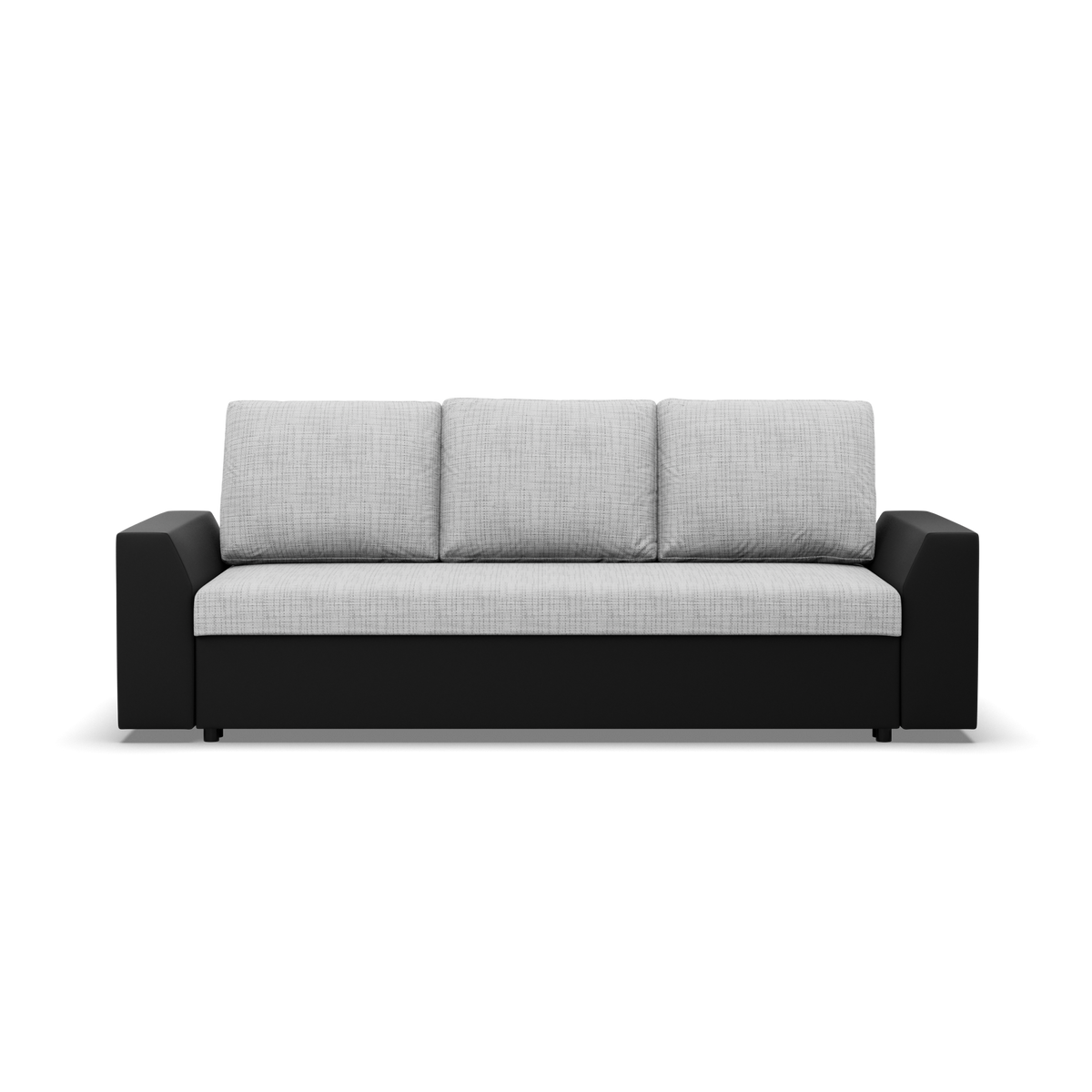 Sofa-lova LUGO – LAWA 09 + REAL 11 · Pilka + Juoda – vaizdas iš priekio #spalva_lawa 09 + real 11 · pilka + juoda