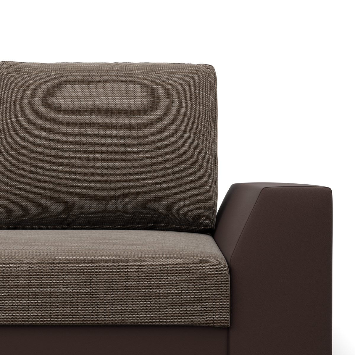 Sofa-lova LUGO – LAWA 02 + REAL 66 · Kapučino + Ruda – apmušalų ir konstrukcijos detalė #spalva_lawa 02 + real 66 · kapučino + ruda