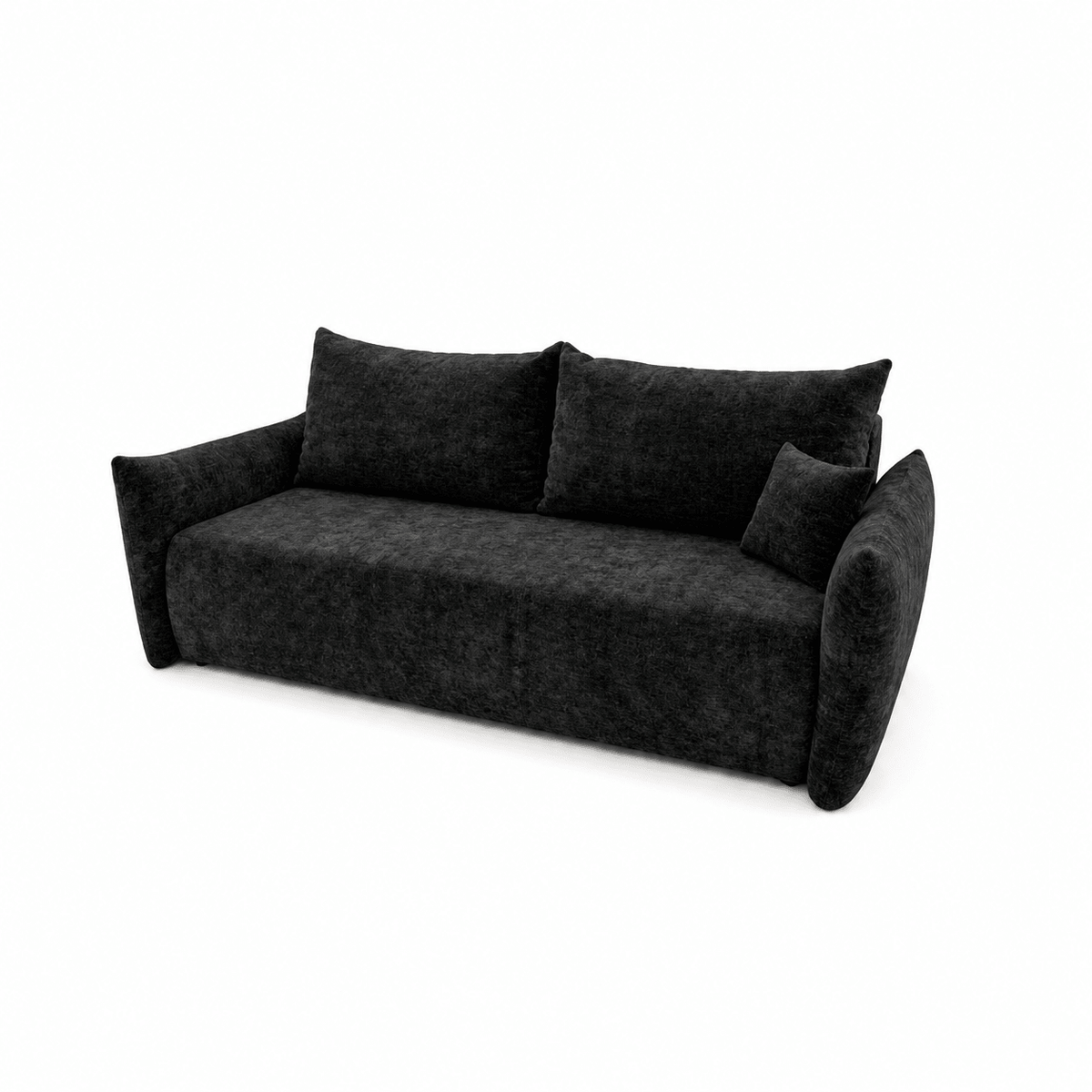 Sofa lova MELO – LUMO 80 · Juoda – bendras vaizdas kitu kampu #spalva_lumo 80 · juoda