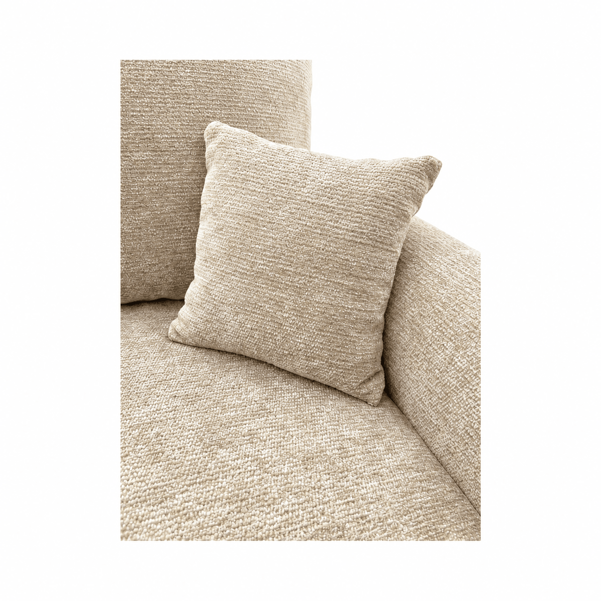Sofa lova MELO – LUMO 55 · Smėlio – apmušalų ir konstrukcijos detalė #spalva_lumo 55 · smėlio