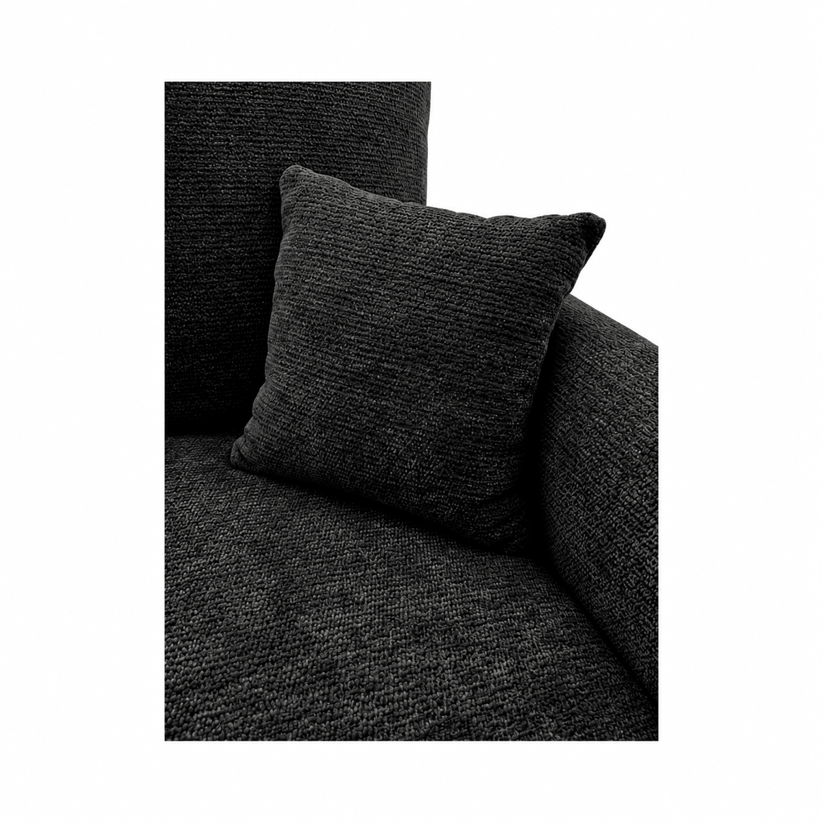 Sofa lova MELO – LUMO 80 · Juoda – apmušalų ir konstrukcijos detalė #spalva_lumo 80 · juoda